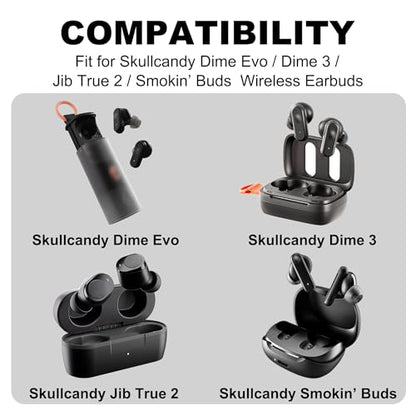 Replacement Ear Tips for Skullcandy Wireless Earbuds | Compatible with Skullcandy Dime Evo / Dime 3 / Jib True 2 / Smokin’ Buds, Soft Silicone Eartips (3 Pairs, Black, S/M/L) - size: S/M/L