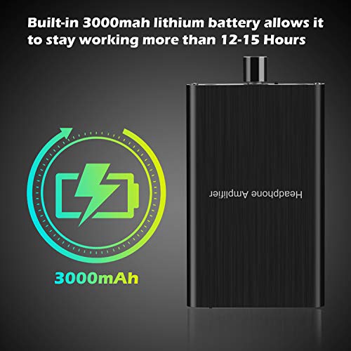 MYPIN Headphone Amplifier with Bass Boost, Support 3.5mm AUX and Type-C 16-600Ω Headphone -3.5mm Stereo Audio Out, GAIN, Bass for Mac, Phones, iPad, MP3, MP4 and Computers,Xbox one,PS4,PS5 Controller