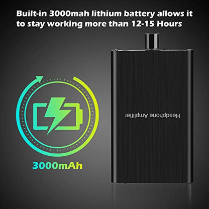 MYPIN Headphone Amplifier with Bass Boost, Support 3.5mm AUX and Type-C 16-600Ω Headphone -3.5mm Stereo Audio Out, GAIN, Bass for Mac, Phones, iPad, MP3, MP4 and Computers,Xbox one,PS4,PS5 Controller