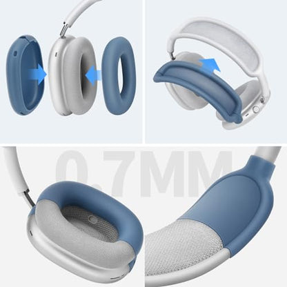 Yinke Smart Case for AirPods Max Headphones Supports Sleep Mode, with AirPods Max Silicone Earpad Cover/Ear Cups Cover Anti-Scratch Accessories, Portable Hard Organizer | with AirPods Max Silicone Earpad Cover/Ear Cups Cover Anti-Scratch Accessories, Port
