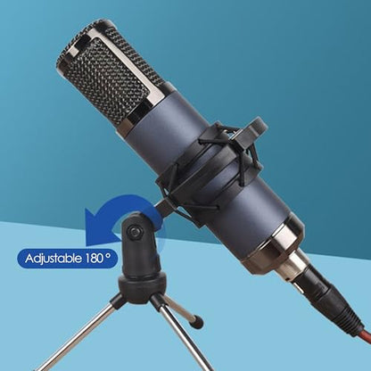 Microphone Shock Mount 1 PACK, Mic Holder Clip for 43-48mm/1.69~1.9in Diameter Condenser Microphone, 3/8 or M16 Internal Thread, with 5/8" Male to 3/8" Female Screw Adapter, Easy to Use (Black)