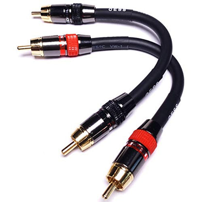 CNCESS CESS-163-4i Low Noise 12 Gauge Premium RCA Audio Line Patch Cable (4 Inches) - size: 4 inches