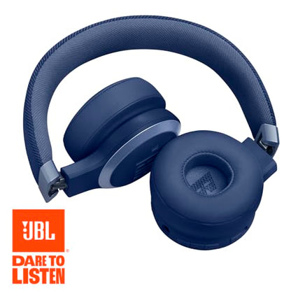 JBL Live 670NC Wireless On-Ear Headphones, Adaptive NC - Blue | Bluetooth Headphones With Surround Sound, up to 65H Battery Life, Fast Charging, Built-In Mic, Voice Assistant, Foldable - color: Blue