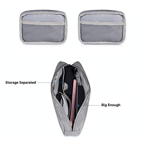Universal Electronics/Accessories Soft Carrying Case Bag, Durable & Light-weight,Suitable for Out-going, Business, Travel and Cosmetics Kit (Small+Big-Gray) - color: Small+Big-Gray