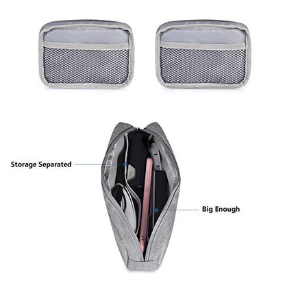 Universal Electronics/Accessories Soft Carrying Case Bag, Durable & Light-weight,Suitable for Out-going, Business, Travel and Cosmetics Kit (Small+Big-Gray) - color: Small+Big-Gray