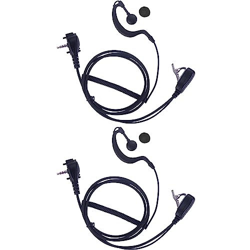 VX-261 Earpiece with mic PTT for Motorola Vertex Standard Radio EVX-261 VX-231 EVX-531 EVX-534 VX-180 VX-298 VX-350 VX-351 G Shape Spring Wire Ear-Hook Headset, 2 Pack