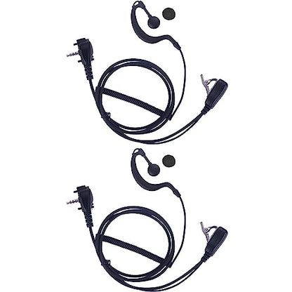 VX-261 Earpiece with mic PTT for Motorola Vertex Standard Radio EVX-261 VX-231 EVX-531 EVX-534 VX-180 VX-298 VX-350 VX-351 G Shape Spring Wire Ear-Hook Headset, 2 Pack