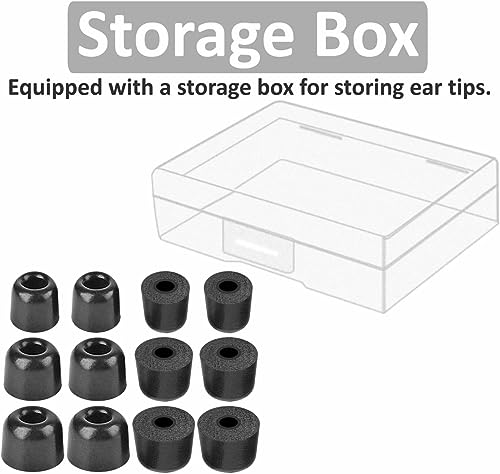 Foam Ear Tips Compatible with Powerebats Pro Replacement Ear Tips, Perfect Noise Cancellation, Fit in Case, S/M/L 3 Size Foam Tips 6 Pairs Black (515) - size: S/M/L