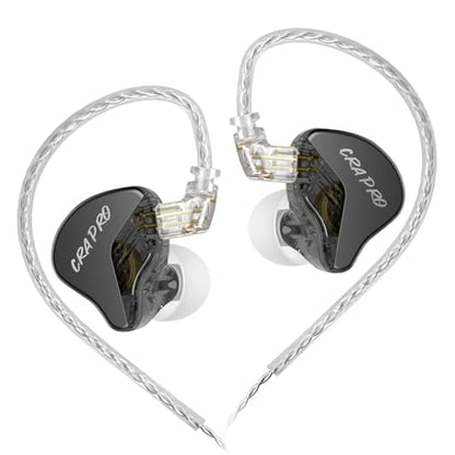 CCA CRA PRO in Ear Monitor Headphones, Ultra-Thin DLC Diaphragm Dynamic Driver Gaming Earbuds, Clear Sound & Deep Bass, IEMS for Singer Musicians Drummers DJ - color: Black, style: Without Mic
