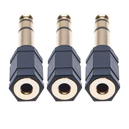 Keple 6.35 to 3.5 Headphone Adaptor Stereo Earphone Audio Plug Adapter AUX Mini Jack to Jack Converter for Headphones Earphones Guitar Amp (6,35mm 1/4 Male to 3,5mm 1/8 Female) 3 Pack