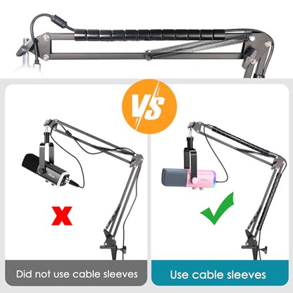 Boom Arm Compatible with Fifine Dynamic Microphone (AM8), Mic Arm for Fifne XLR/USB Gaming Podcast Recording PC Mic, Adjustable Scissor Mic Stand by YOUSHARES