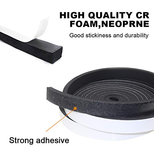 Weather Stripping Door Seal Strip for Doors and Windows, 1In x 1/8In X 33Ft Foam Insulation Tape Self Adhesive,Sound Proof,Weatherstrip,Pipe Cooling, Air Conditioning Seal Strip - size: 1 in x 1/8 in x 33 ft