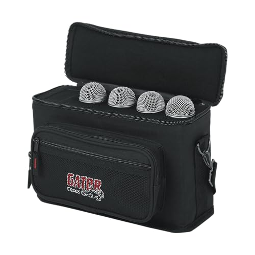 Gator Cases Padded Microphone Carry Bag; Holds up to (4) Wired Microphones. (GM-4) - size: (4) Wired Microphones (Nylon), style: (4) Wired Microphones (Nylon)