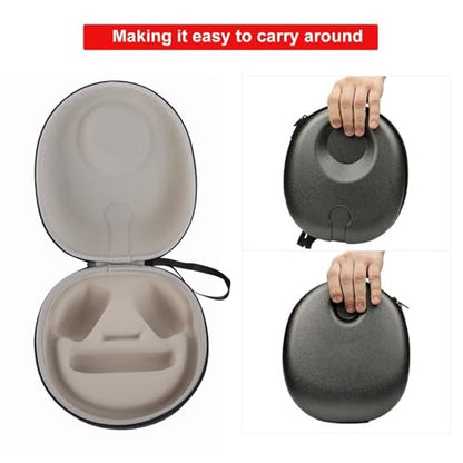 Water Hard Shell Travel Carrying Bag for Headset Case Convenient Storage Bag for Outdoor Activities PUEVApolyester 22 * 21 * 10cm