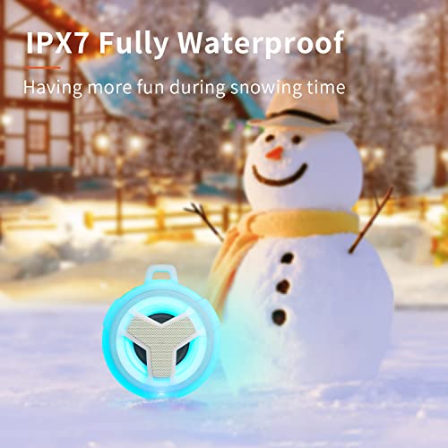 EBODA Shower Bluetooth Speakers Waterproof Teen Girl Gifts Trendy Stuff Kid | IP67 Portable Speaker with LED Light, 2000mAh, True Wireless Stereo, Gifts for Teen Boys, Men and Women, Unique Music Gifts - color: Crystal