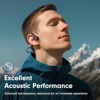 Bone Conduction Headphones, Open Ear Headphones Bluetooth 5.4 with Mic, 8H Playtime,Bone Conduction Earbuds IP56 Waterproof for Cycling, Hiking,Workout