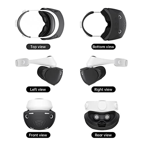 ps vr2 accessories Compatible for Playstation VR2 Face Cover with VR Shell Protective Cover， Face Cushion Cover, Controller Thumb Grips, Cable Bundling Strap - color: PSVR Protect shell
