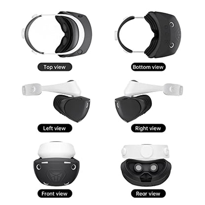 ps vr2 accessories Compatible for Playstation VR2 Face Cover with VR Shell Protective Cover， Face Cushion Cover, Controller Thumb Grips, Cable Bundling Strap - color: PSVR Protect shell