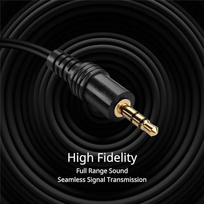TNP 3.5mm Headphone Extension Cable, 15 FT Male to Female AUX, Black | Short 3-Pole Trs Audio Jack Extender Reaches Recessed Phone-Case Ports; Gold-Plated Connectors and Copper Conductors - size: 15 FT