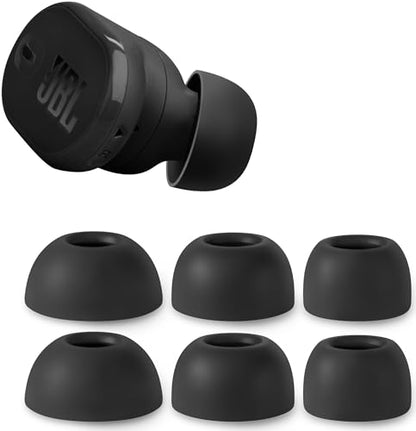 Geiomoo Soft Silicone Eartips for JBL Tune Buds 2 Ear Tips, Replacement Eartips Earbuds Earpads (Black,S/M/L)