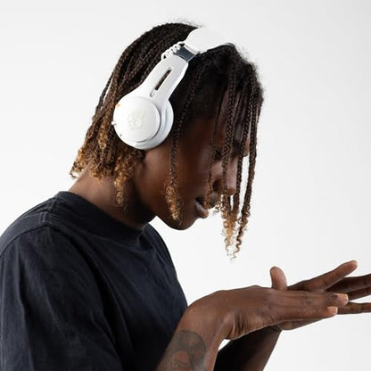Skullcandy Icon ANC Noise Canceling Wireless Headphones - Bone/Orange | On-Ear Fit, Bluetooth, Noise Cancellation, 60 Hours Battery, Sweat Water Resistant, Foldable, Travel Ready, Microphone - color: Bone