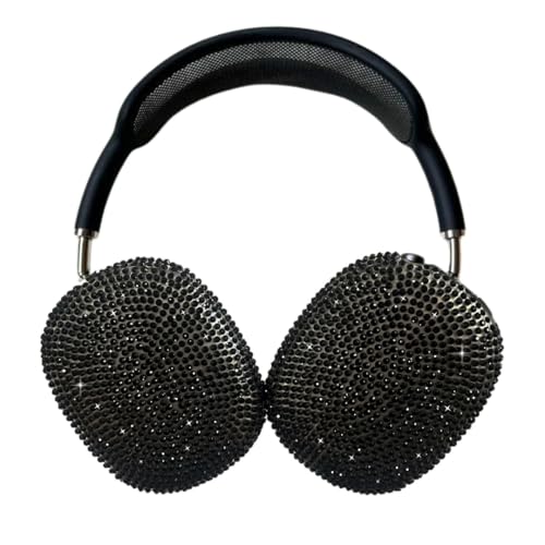 Black Cover for Airpods Max, Bling Rhinestone Apple Headphone Case Sparkling Cute Glitter Airpod pro max Ear Covers Protective Accessories - color: Black