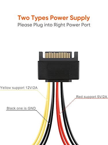 CableCreation SATA Power Cable,2-Pack 6-Inch 15Pin SATA to 2xSATA Cable