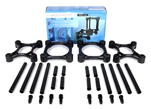 IsoAcoustics Iso-Stand Series Speaker Isolation Stands with Height & Tilt Adjustment: Iso-155 (6.1” x 7.5”) Pair - size: Iso-155 (15.5 x 19 cm)