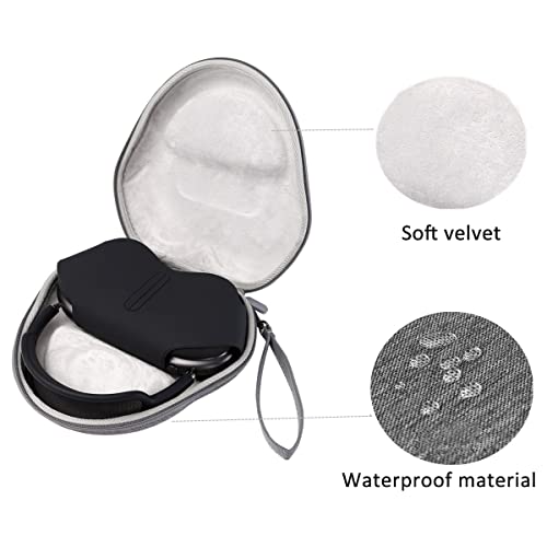 Storage Bag for Airpods Max Wireless Headset - Travel Carrying Case Waterproof EVA Headphone Protective Cover Box Hand Strap Design