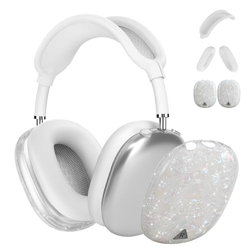 Case Cover for AirPods Max Headphone,Glitter Shell Pattern TPU Ear Cup Case,Silicone Ear Pad/Headband Protective Cover Accessories Compatible with Apple AirPods Max(2024/2020),Glitter Colourful Shell - color: Glitter Colourful Shell