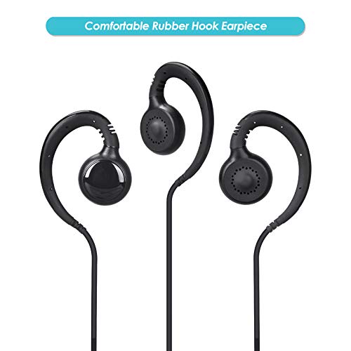 2-Pack Walkie Talkie Earpiece with Mic 2.5mm/3.5mm 2-Pin for Motorola Radio | Two Way Radio Headset with PTT