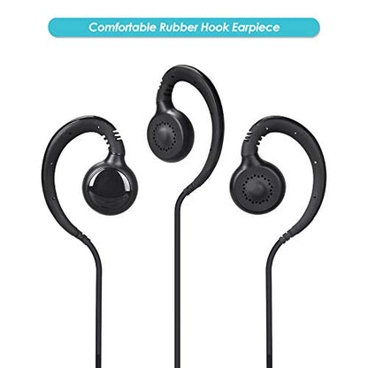 2-Pack Walkie Talkie Earpiece with Mic 2.5mm/3.5mm 2-Pin for Motorola Radio | Two Way Radio Headset with PTT