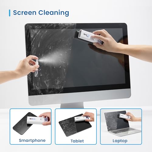 Ewent Keyboard Cleaner Kit 7in-1, Multifunction Cleaner Brush with Key Puller, All-in-One Cleaning kit, Empty Spray Bottle for PC Screen, Camera, Tablet, Smartphone, Earbuds Cleaning Pen for Airpods