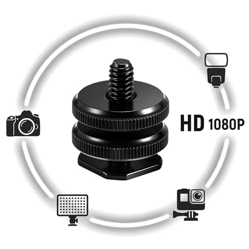 4PCS Camera Hot Shoe Mount to 1/4"-20 Thread Tripod Screw Adapter | Flash Cold Shoe Mount Bracket for DSLR Camera Cage Rig LED Monitor Microphone Etc