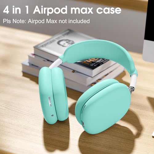 Lerobo Case Cover for AirPods Max Headphones, Soft Silicone Earcup/Anti-Scratch Earpad Case Cover/Headband Cover, Accessories Protective Cover for Apple AirPods Max2024/2020（Turquoise） - color: Turquoise