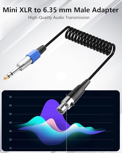 CERRXIAN Mini XLR Female to 6.35 mm 1/4" TRS Male Adapter Coiled Cable, Balanced 1/4" TRS Stereo Male to Mini XLR 3-Pin Female Stereo Audio Adapter - 50cm / 1.64ft - size: 3Pin Mini XLR Female to 6.35 mm 1/4" TRS Male