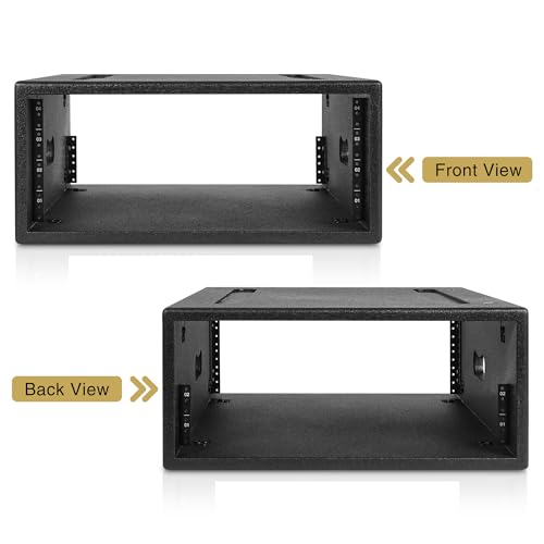 Sound Town 4U PA/DJ Rack/Road Case with 4-Space, Industry-Grade 0.7" (18mm) Plywood with Polyurea Coating, 19.7" Rackable Depth - Pro Tour Grade (STRCP-4U) - size: 4U with 19.7" Depth