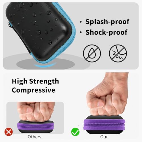 5 Pack Earbud Case Storage Bag with Carabiner, Rectangle - color: A4-Rectangle-green+blue+red+orange+purple