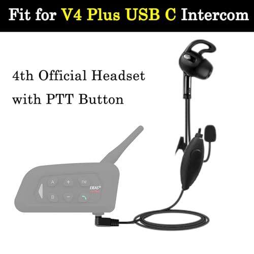 PTT Referee Headset with USB C Interface, Earphone with Push to Talk Button for 4th Official, Earpiece Fit for V6 V4 FBIM Soccer Football Coach Intercom Radio