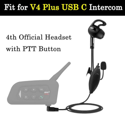 PTT Referee Headset with USB C Interface, Earphone with Push to Talk Button for 4th Official, Earpiece Fit for V6 V4 FBIM Soccer Football Coach Intercom Radio