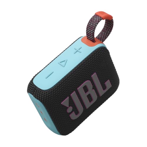 JBL Go 4 - Ultra-Portable Bluetooth Speaker - Black | Ultra-portable JBL Pro Sound with punchier bass, Up to 7 hours of playtime plus 2 hours with Playtime Boost - color: Black & Orange