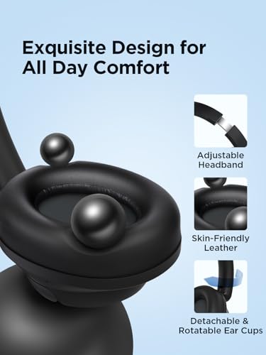 1MORE Wireless Bluetooth Noise-canceling Headphones - HQ31 SonoFlow SE Over-Ear Headphones with Hi-Res Audio, 90H Playtime, Clear Calls, Preset EQ Via App, Comfort for Home Office Travel(Black) - color: Black