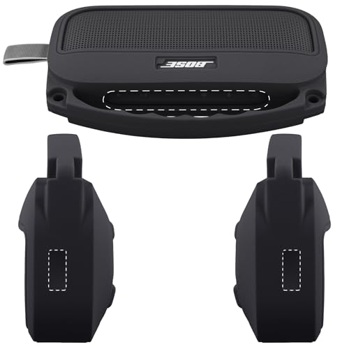 Silicone Cover for Bose SoundLink Flex Portable Speaker 2nd Gen | Scratch-resistant, Unhindered Sound, Silicone Construction, Portable Carrying Silicone Cover, Black Silicone Cover - color: Black Cover