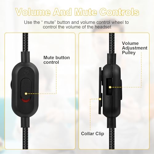 Headphone Extension Cable with Mute & Volume Control Compatible with Bose QC45 QC35ii QC35 QC25 NC700 Headphones Cable, 3.5mm Male to Female Audio Cable, 6.6ft