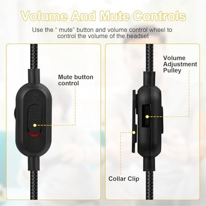 Headphone Extension Cable with Mute & Volume Control Compatible with Bose QC45 QC35ii QC35 QC25 NC700 Headphones Cable, 3.5mm Male to Female Audio Cable, 6.6ft