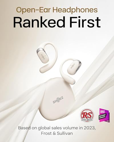 SHOKZ OpenFit 2 Open-Ear Headphones, True Wireless Bluetooth Earphones with Microphone, Beige(Renewed) - color: Beige