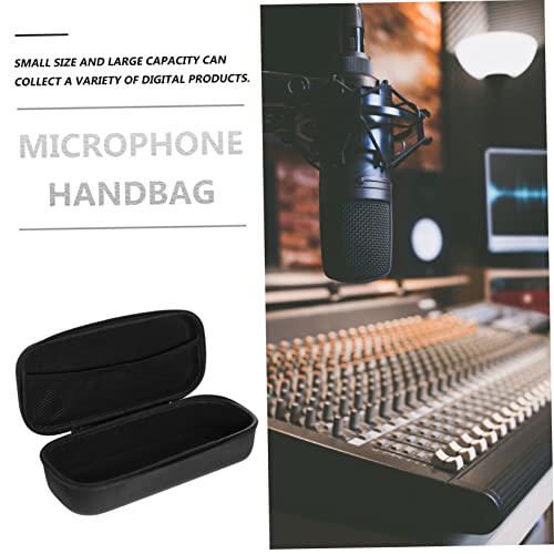 Portable Microphone Storage Case for Karaoke Accessories, Black EVA Bag