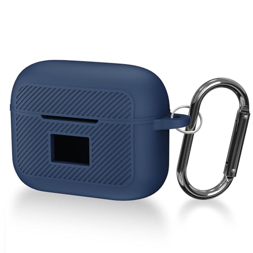 Compatible with TOZO T20 Case Cover, Soft Silicone Skin Case with Keychain, Shock Absorbing and Anti-Drop Protective Case with LED Power Display for Men and Women [Front LED Visible] Dark Blue - color: Dark Blue