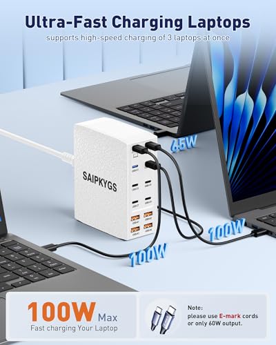 1000W USB Charging Station,12-Port USB C Charger Block with Dual 100W PD | USB-C Fast Charging Station Hub for MacBook Pro/Air/All iPad Phone 17/16 15/14/13/Pro Max/Samsung Galaxy Note - color: White