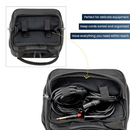 AURAY Nylon Padded Mixer Bag w Gear Protector, Fits Up to 10x10 inch Mixers | Removable Strap & Carry Handles, Weather-Resistant, Zipped Pockets, Ideal Storage Case for Travel and Audio Gear
